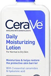 CeraVe Daily moisturizing lotion | 12 ounce | face & body lotion for dry skin with hyaluronic acid | fragrance free, 12 Fl Oz