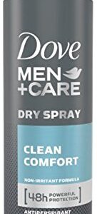 Dove Men + Care Dry Spray Antiperspirant, Clean Comfort 3.8 oz (Pack of 3)