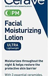 Facial Moisturizing Lotion PM CeraVe- 3 Ounces each, Pack of 4