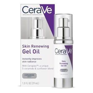 CeraVe Skin Renewing Gel Oil, Daily Hydrating Serum For Face With CeraPlex & Hyaluronic Acid, Gel Moisturizer For Face Hydrates & Smooths Skin, Non-Greasy, Fragrance Free & Non-Comedogenic, 1 Ounce
