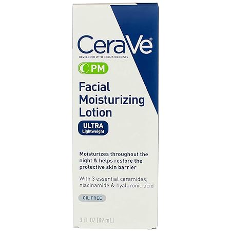 Facial Moisturizing Lotion PM - Normal To Dry Skin CeraVe Lotion Unisex 3 oz (Pack of 2)