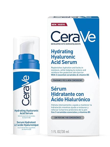 CeraVe Hydrating Hyaluronic Acid Serum | 30ml/1oz | Day & Night Facial Serum with Hyaluronic acid | For All Skin Types