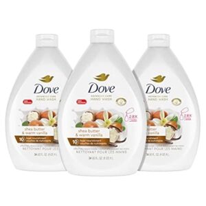 Dove Advanced Care Hand Wash Shea Butter & Warm Vanilla Pack of 3 For Soft, Smooth Skin, More Moisturizers Than The Leading Ordinary Hand Soap, 34 oz