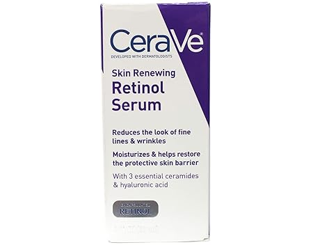 CeraVe Anti Aging Retinol Serum | Cream Serum for Smoothing Fine Lines and Skin Brightening | With Retinol, Hyaluronic Acid, Niacinamide, and Ceramides | 1 Ounce