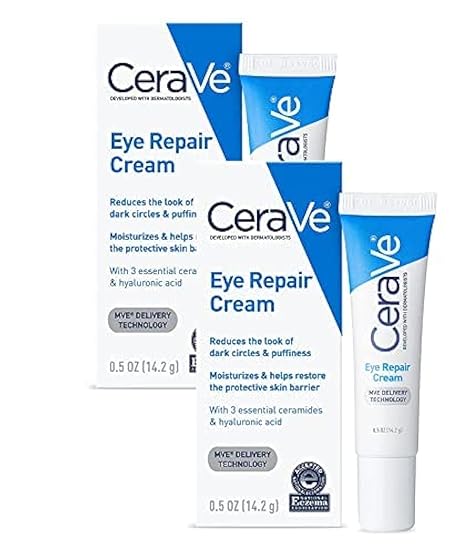 Eye Repair Cream | Under Eye Cream for Dark Circles and Puffiness | Suitable for Delicate Skin Under Eye Area | 2 Pack of 0.5 Ounce