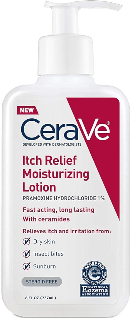 CeraVe Moisturizing Lotion for Itch Relief | 8 Ounce | Dry Skin Itch Relief Lotion with Pramoxine Hydrochloride | Fragrance Free (Pack of 4)