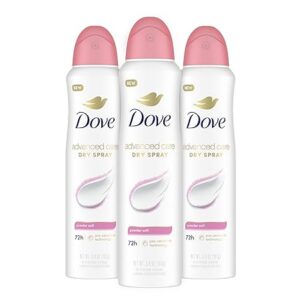 Dove Advanced Care Antiperspirant Deodorant Spray Powder Soft 3 Count to help skin barrier repair after shaving 72 hour antiperspirant deodorant for soft underarms with boosted ceramide levels 3.8 oz