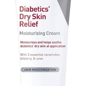 CeraVe Moisturizing Cream for Diabetics’ Dry Skin, Urea Cream with Bilberry for Face and Body, Fragrance Free & Paraben Free, 8 Ounce