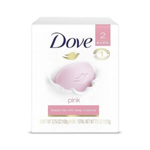 Dove Beauty Bar For Softer Skin Pink More Moisturizing Than Bar Soap 3.75 oz 2 Bars