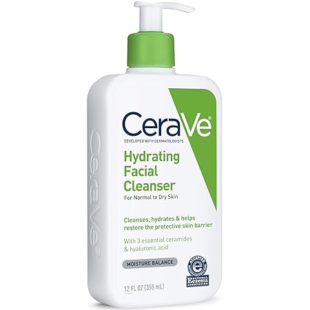 CeraVe Hydrating Facial Cleanser, Normal To Dry, 12 Ounces each, Pack of 3