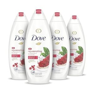 Dove Body Wash for Softer, Smoother Skin After Just One Use Rejuvenating Pomegranate and Hibiscus Tea Effectively Washes Away Bacteria While Nourishing Your Skin, 22 Fl Ounce (Pack of 4)