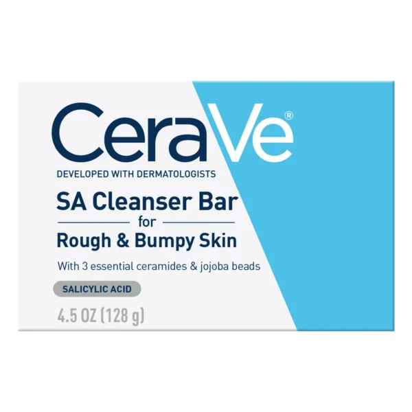 CeraVe SA Cleanser Bar for Rough & Bumpy Skin with Salicylic Acid for Gentle Exfoliation