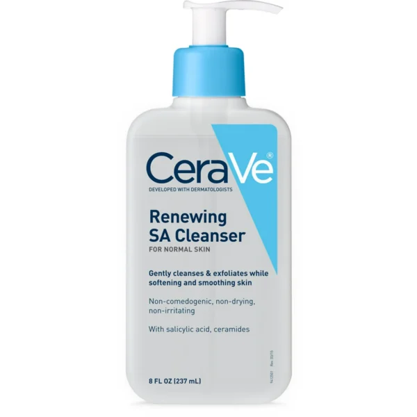 CeraVe Renewing SA Cleanser, Salicylic Acid Foaming Gel Face Wash For Smooth Skin, 8 fl oz