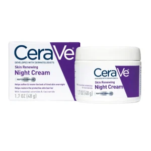 CeraVe Skin Renewing Face Night Cream with Peptide Complex & Hyaluronic Acid for All Skin Types, 1.7 oz